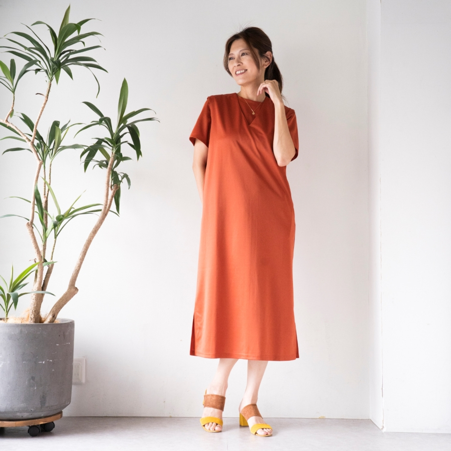 マンスリートライミー 着回し抜群 体型カバーワンピース＆ Ｔシャツセット