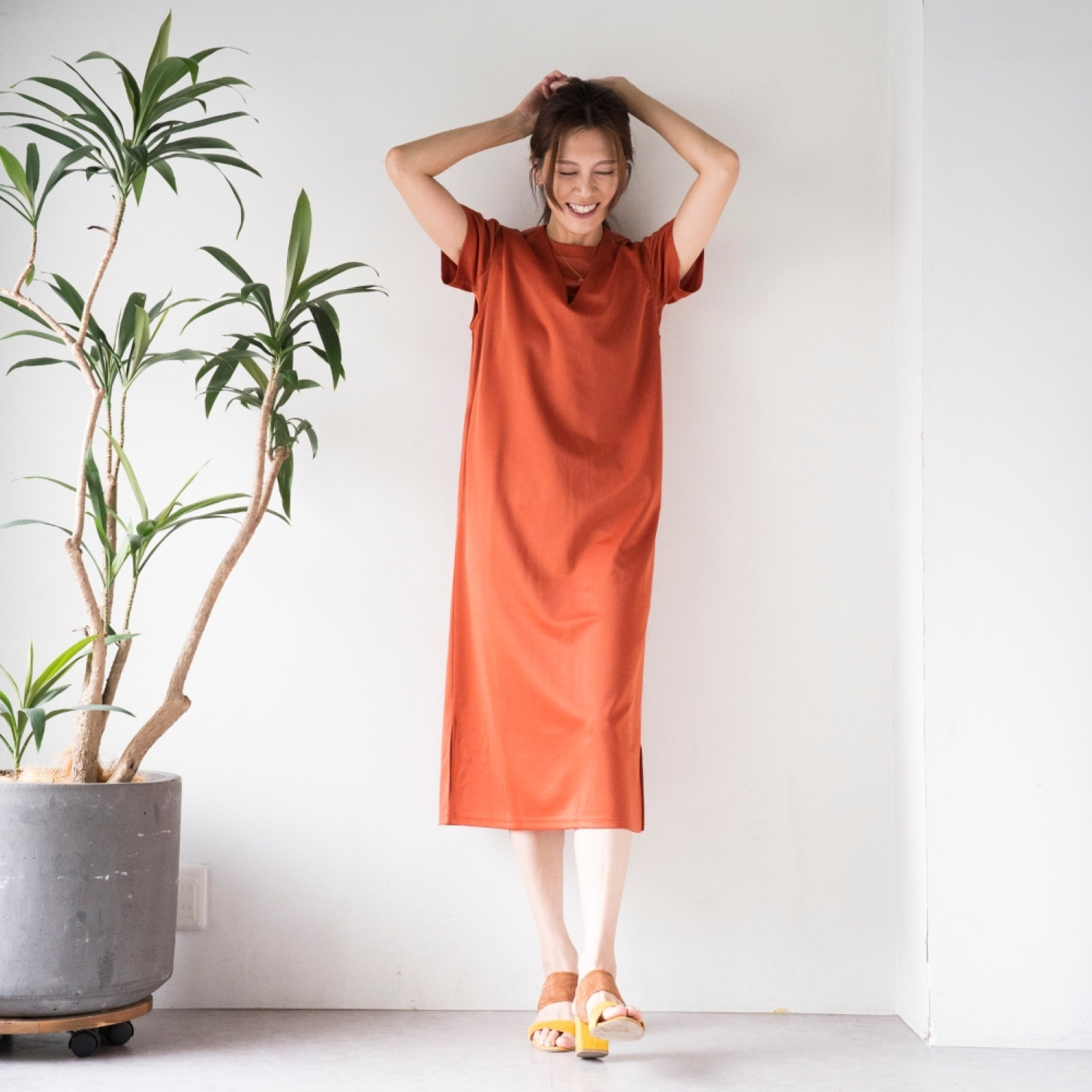 マンスリートライミー 着回し抜群 体型カバーワンピース＆ Ｔシャツセット