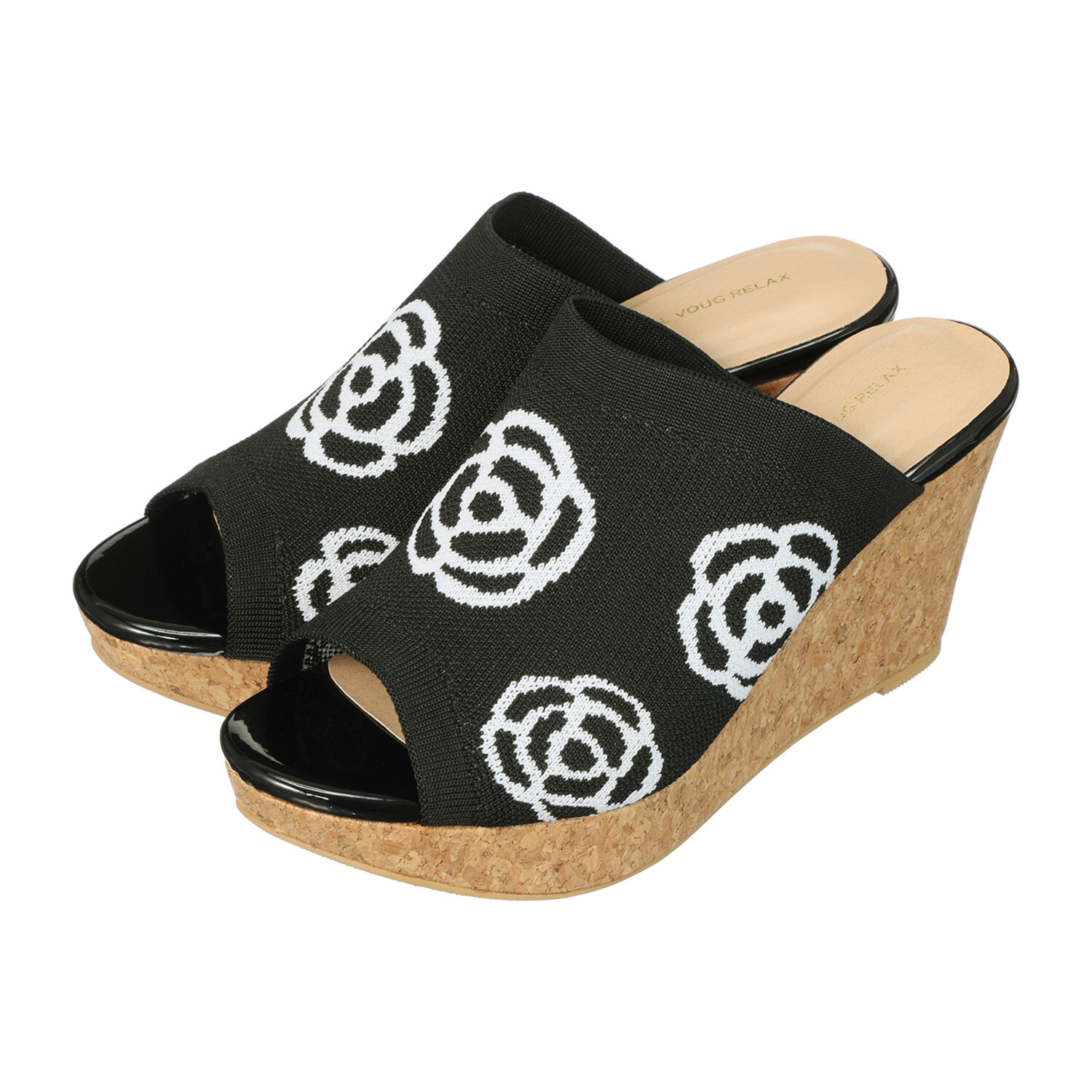 ヌーベルヴォーグ リラックス 美脚見せ 柔らかニット 厚底ウェッジミュール