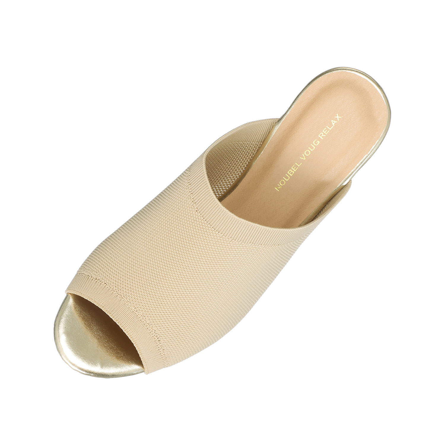 ヌーベルヴォーグ リラックス 美脚見せ 柔らかニット 厚底ウェッジミュール