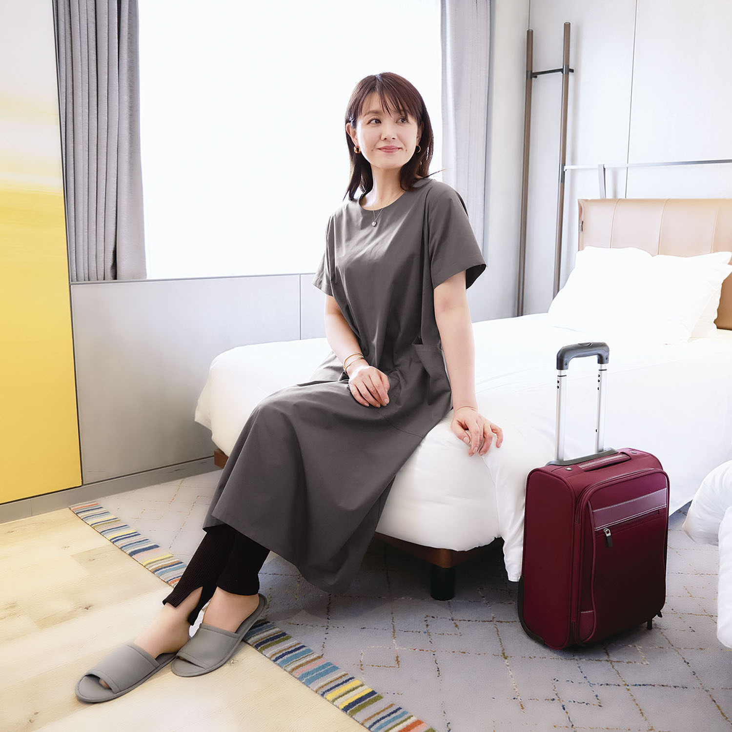 部屋着の上から さっとかぶるだけ！ 綿混 ずぼっと ずぼらワンピース