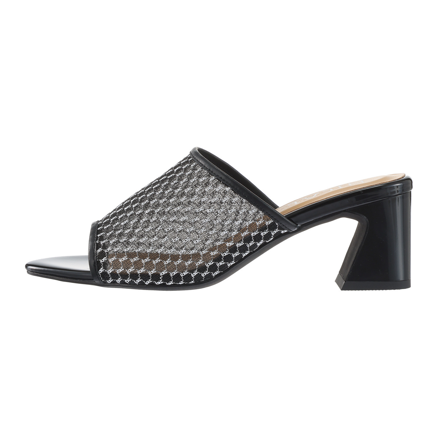 ニカル メタリックチュール ミュールサンダル