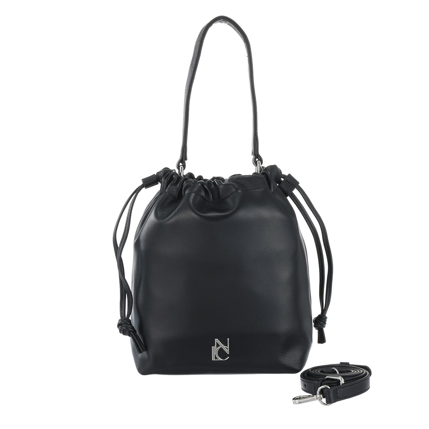 ニカル シープレザー 巾着ショルダーバッグ