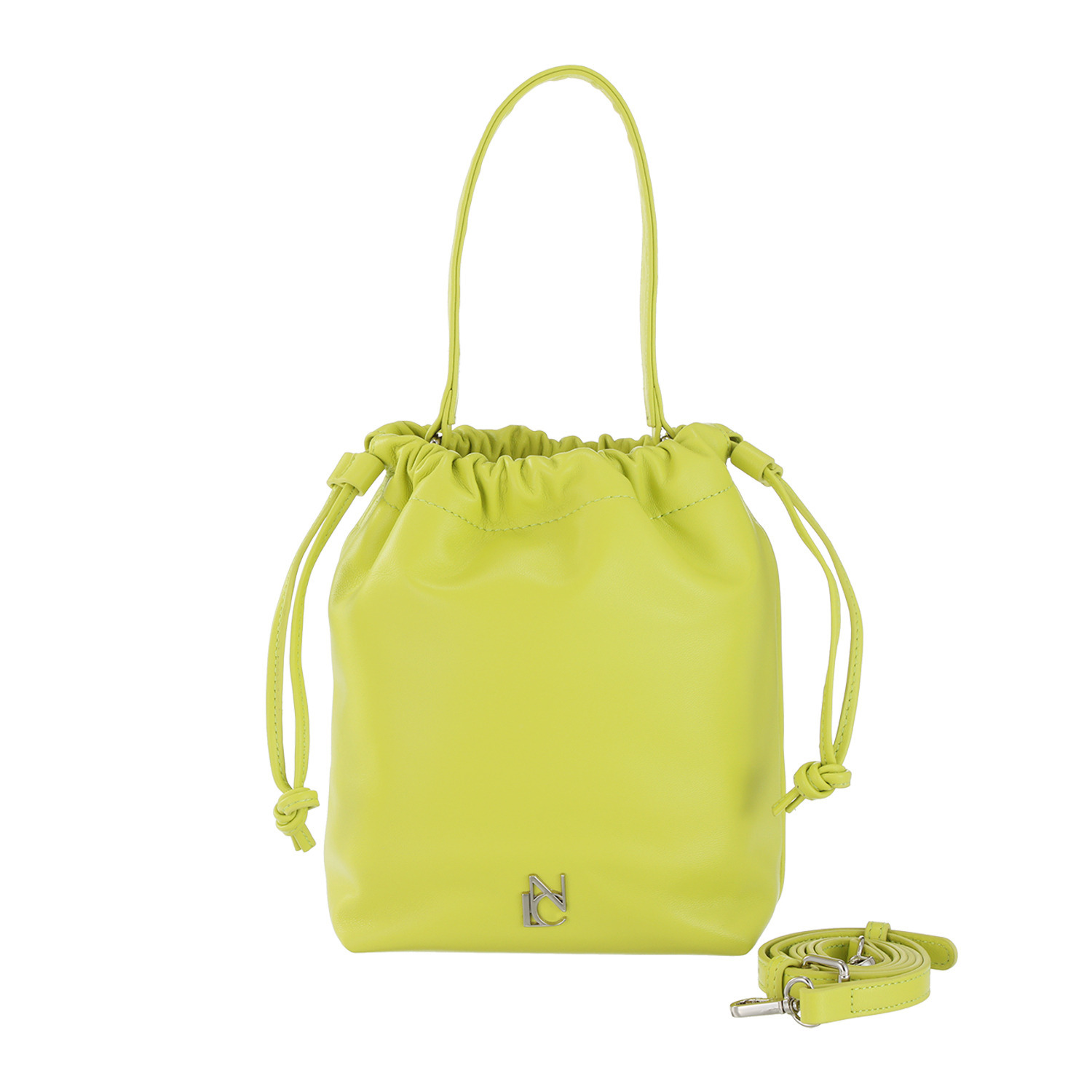 ニカル シープレザー 巾着ショルダーバッグ