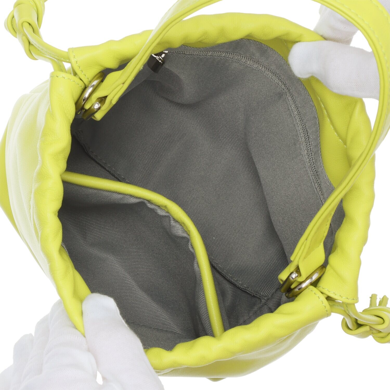 ニカル シープレザー 巾着ショルダーバッグ