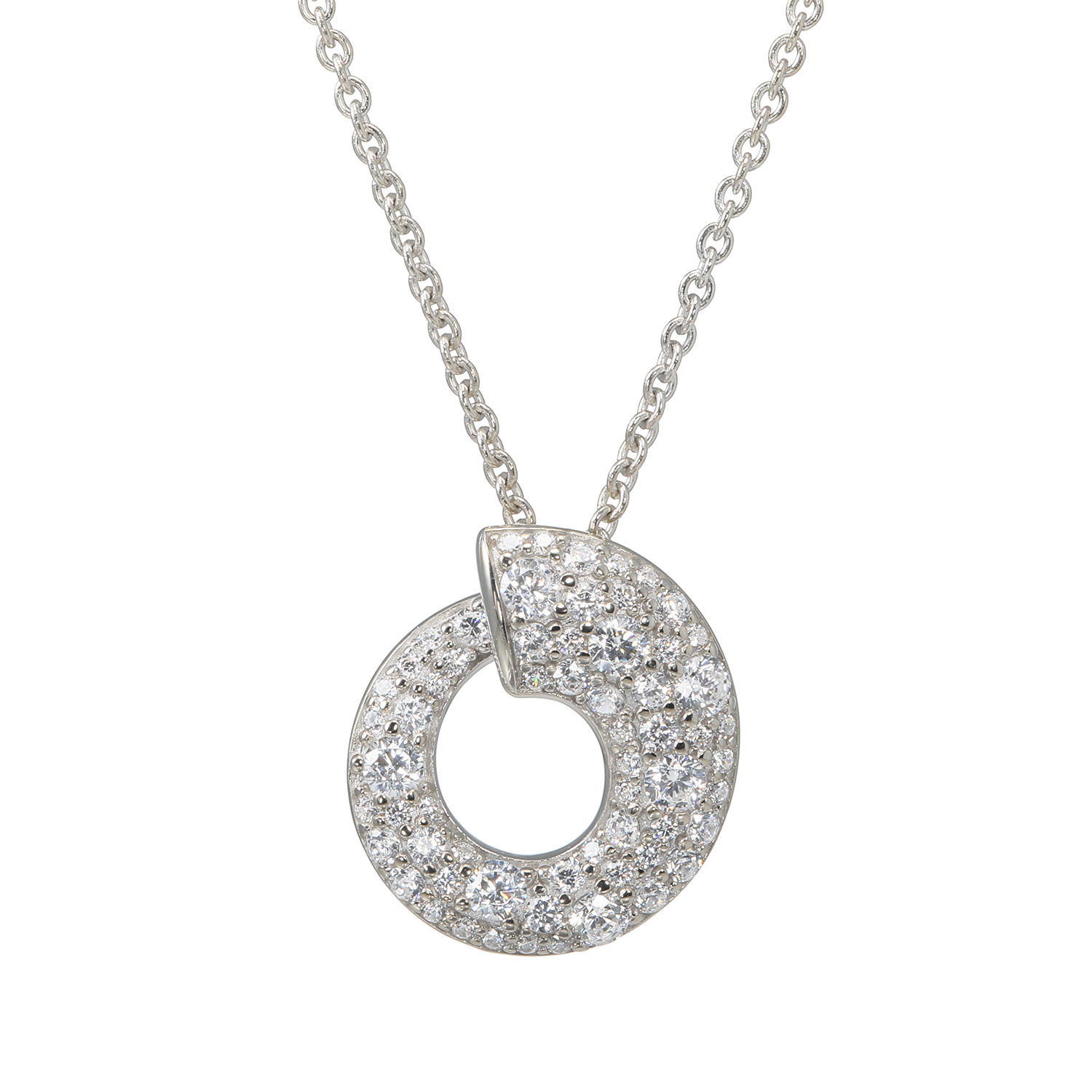 ダイアモア シルバー　ＣＺ スパイラル ネックレス