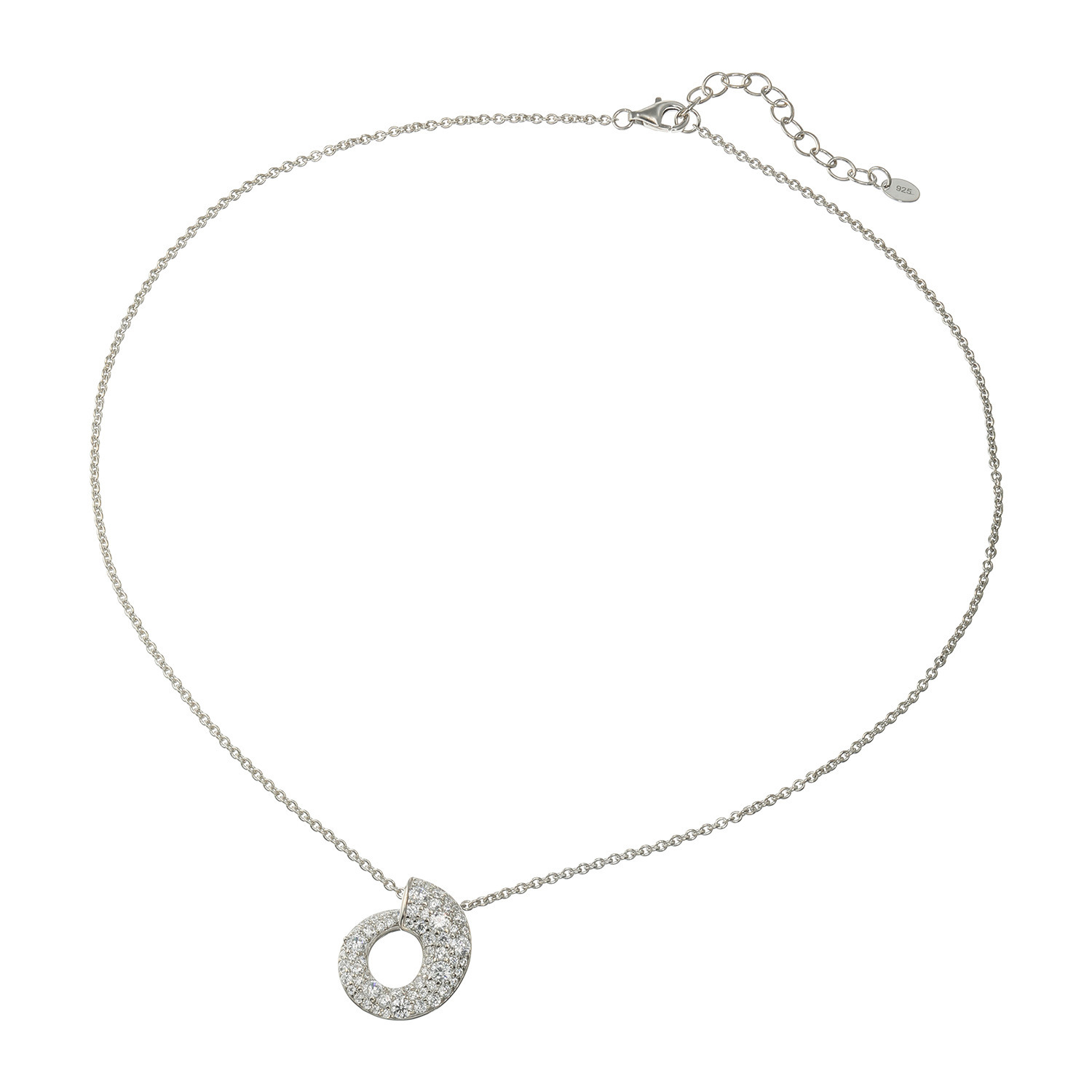 ダイアモア シルバー　ＣＺ スパイラル ネックレス