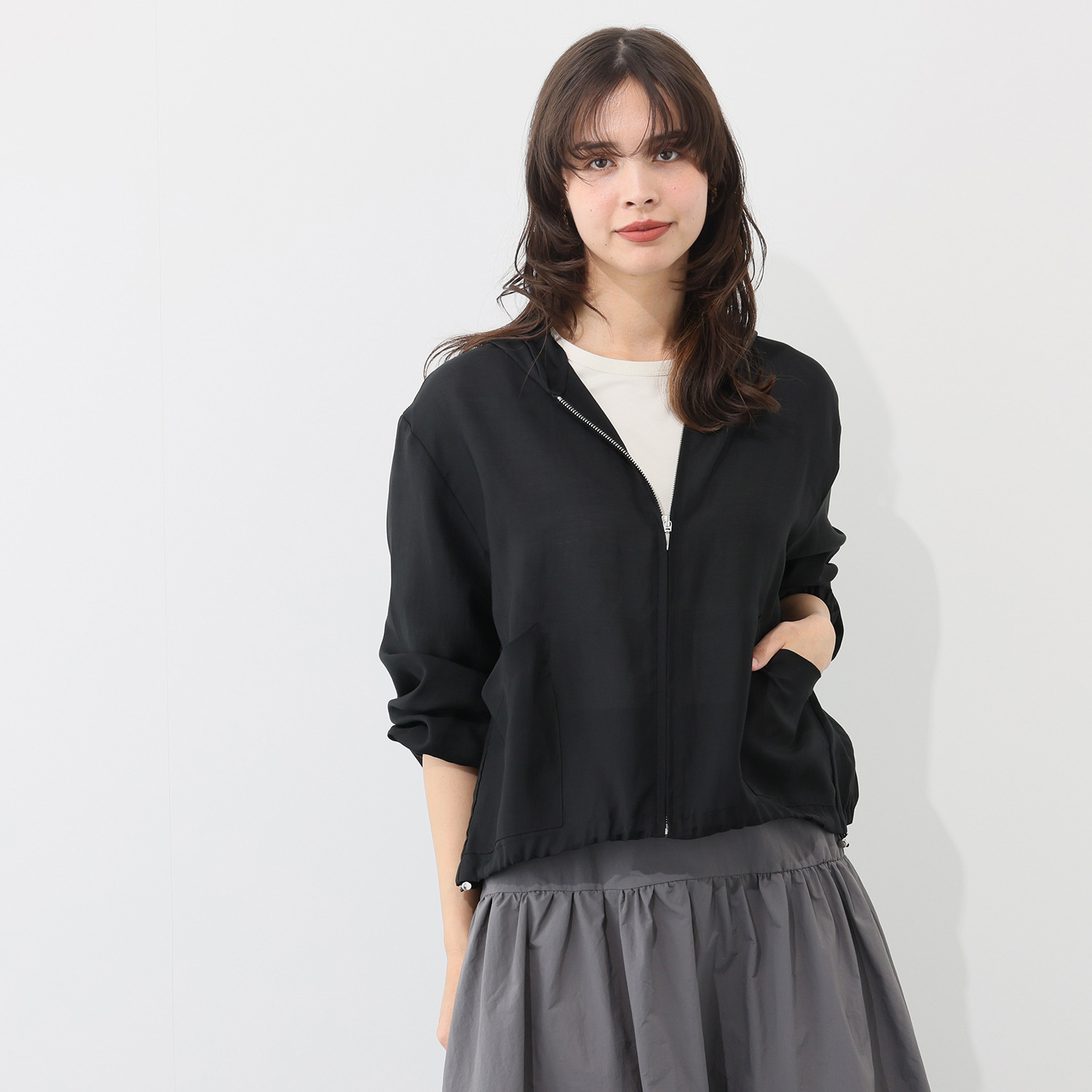 ダジュール バックタックプリーツ ブルゾン