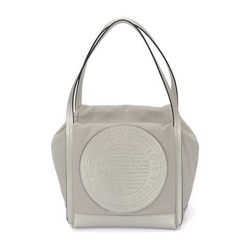 ラルジュ サークル型押アクセント キューブバッグ