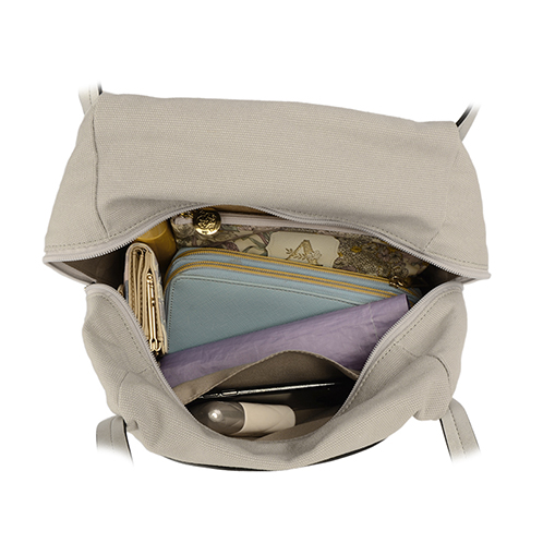 ラルジュ サークル型押アクセント キューブバッグ