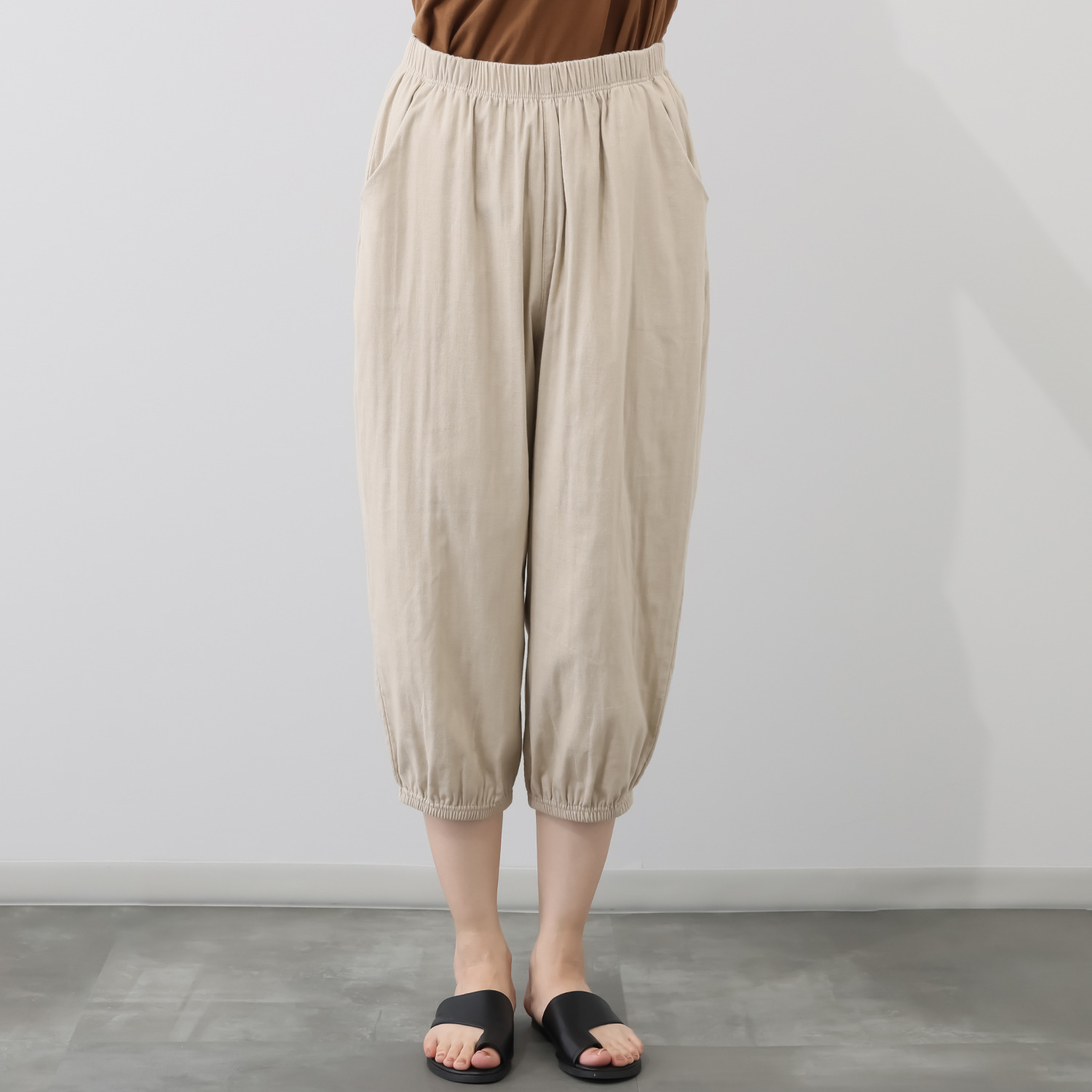 ダイア　アロー ＵＶカット・接触冷感 ストレッチダブルガーゼ サルエル風パンツ