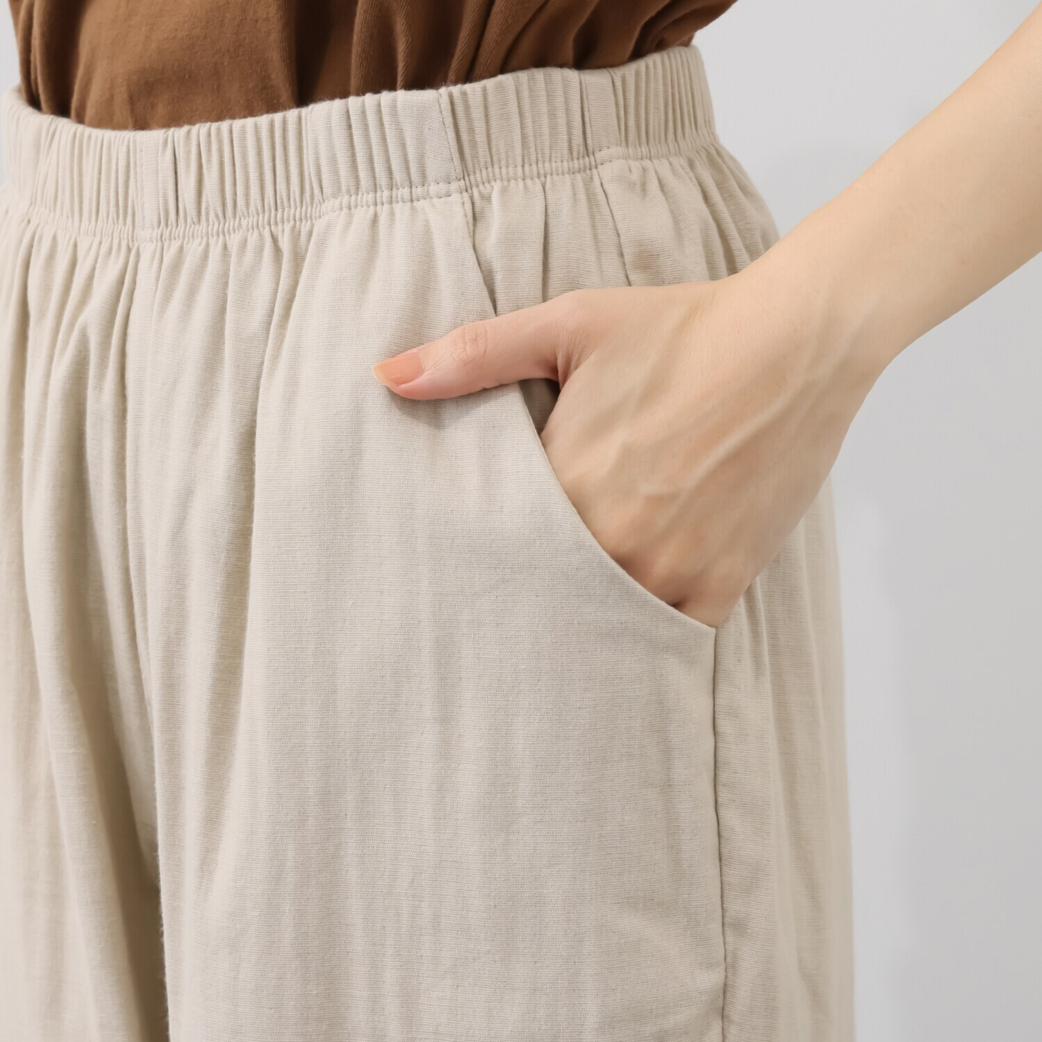 ダイア　アロー ＵＶカット・接触冷感 ストレッチダブルガーゼ サルエル風パンツ