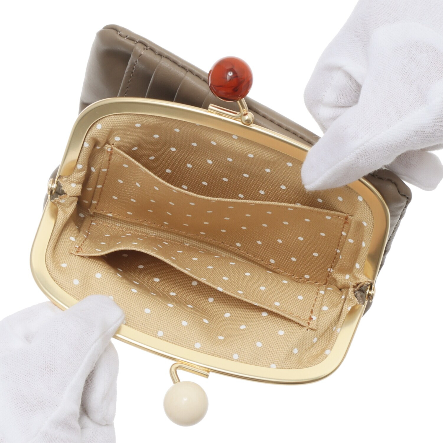 ズッケロ ＜日本製＞ アクリル玉がま口 二つ折り財布