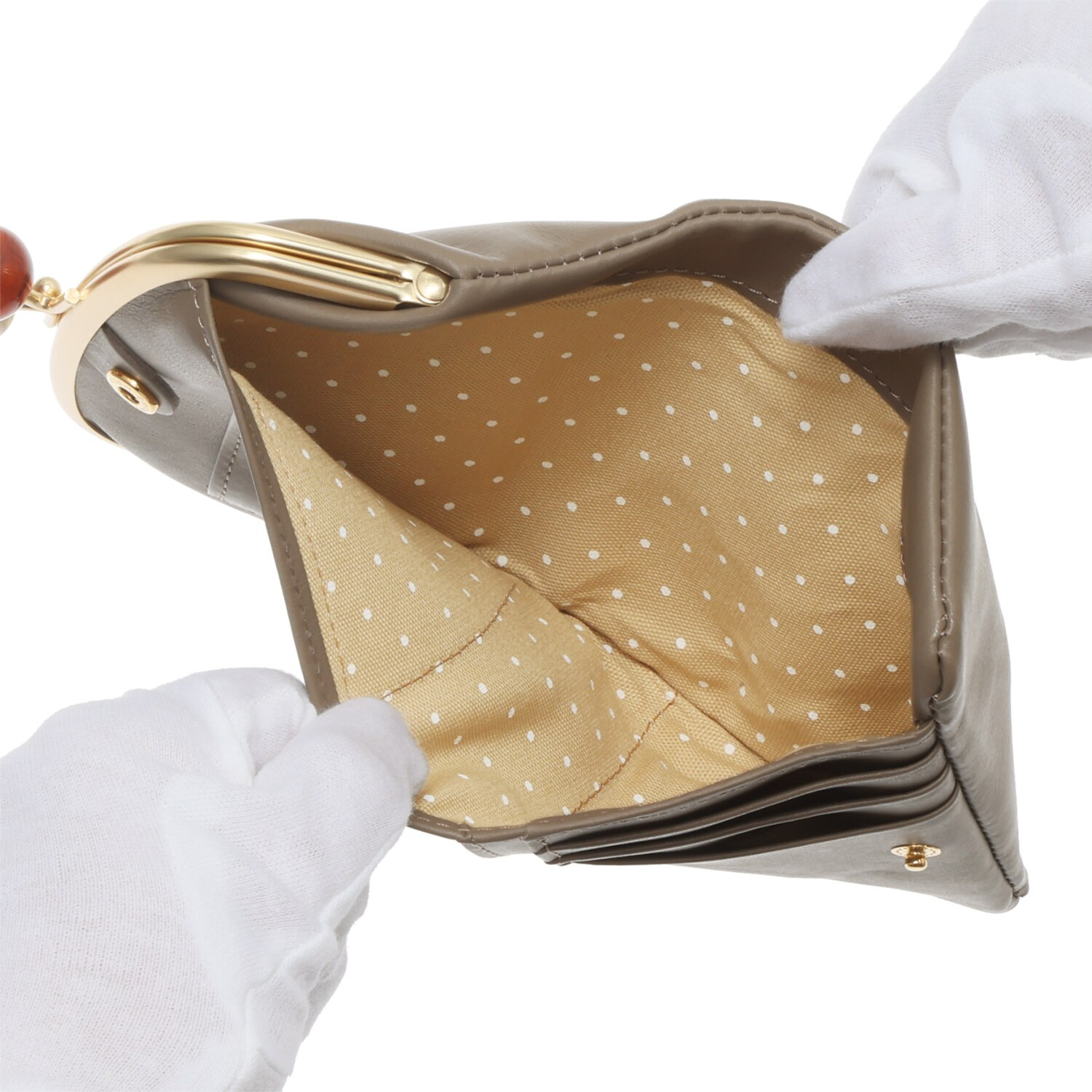 ズッケロ ＜日本製＞ アクリル玉がま口 二つ折り財布