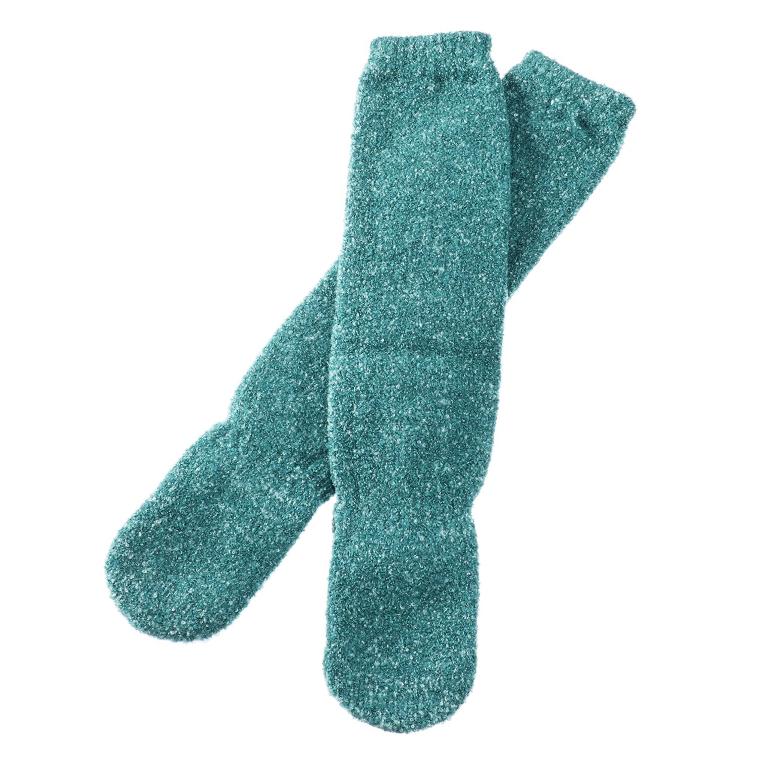 手ぶくろ職人のこだわり！ ふくらはぎまであたたかい モコモコハイソックス 同色２足セット 洗濯ネット付