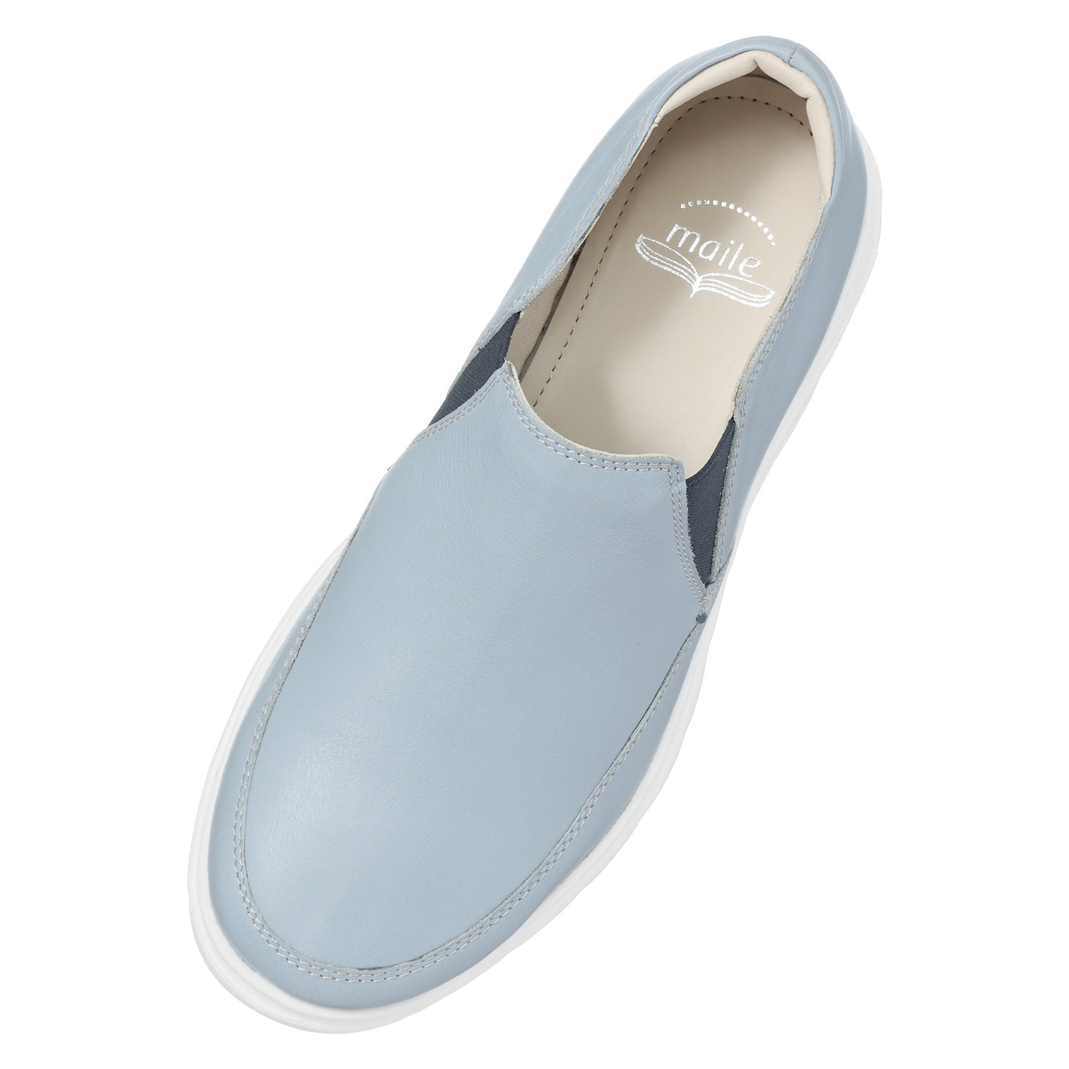 マイレ はっ水 カーフレザー 軽量スリッポン