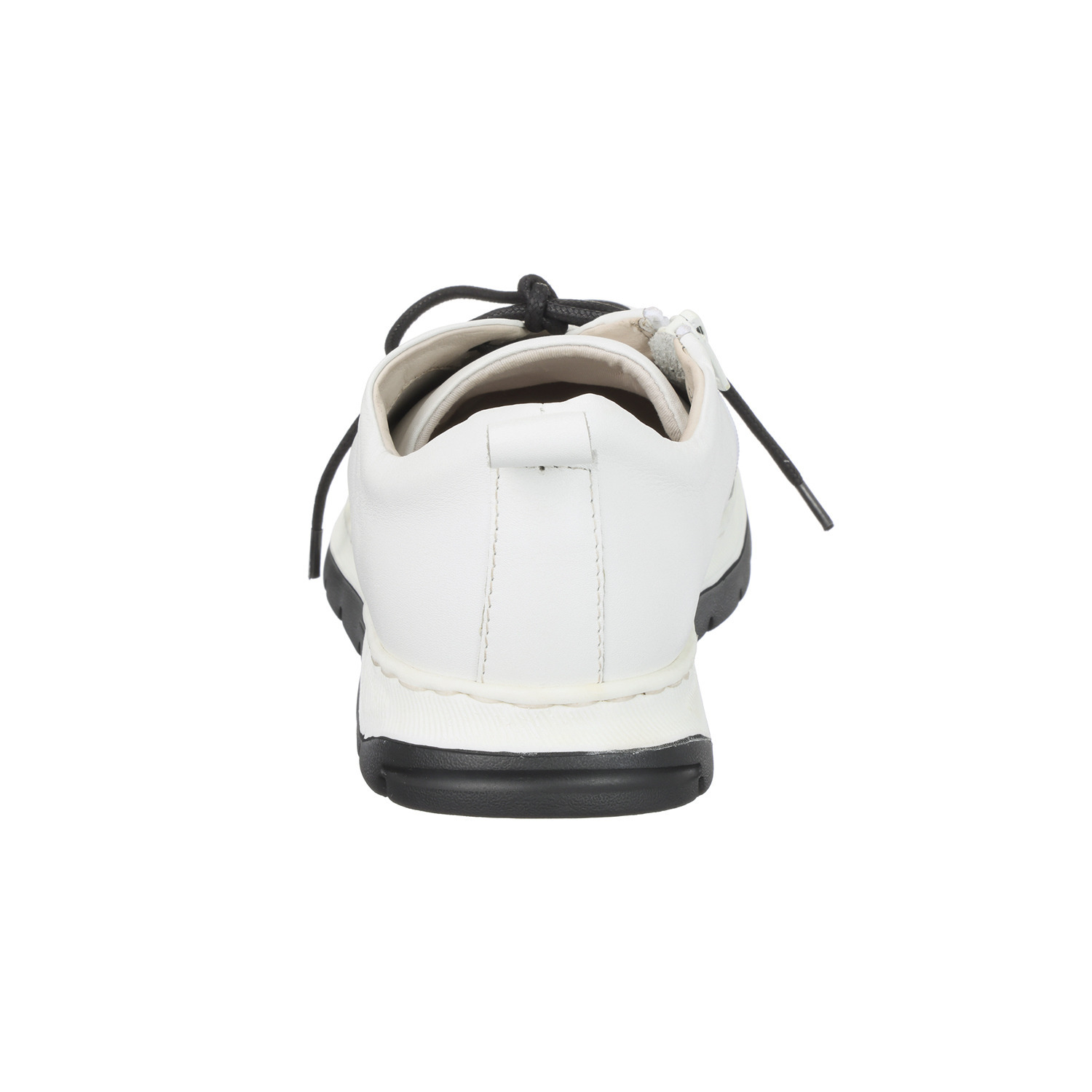 マイレ はっ水 カーフレザー ファスナー付 レースアップスニーカー