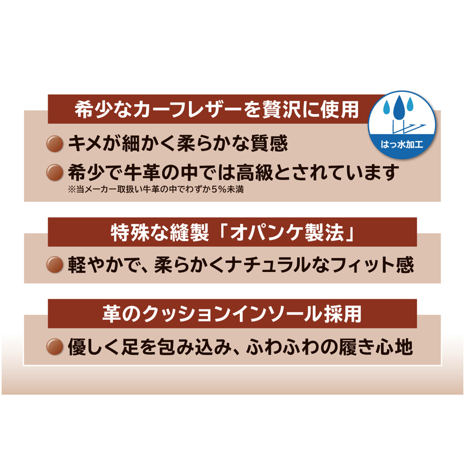 マイレ はっ水 カーフレザー ファスナー付 レースアップスニーカー