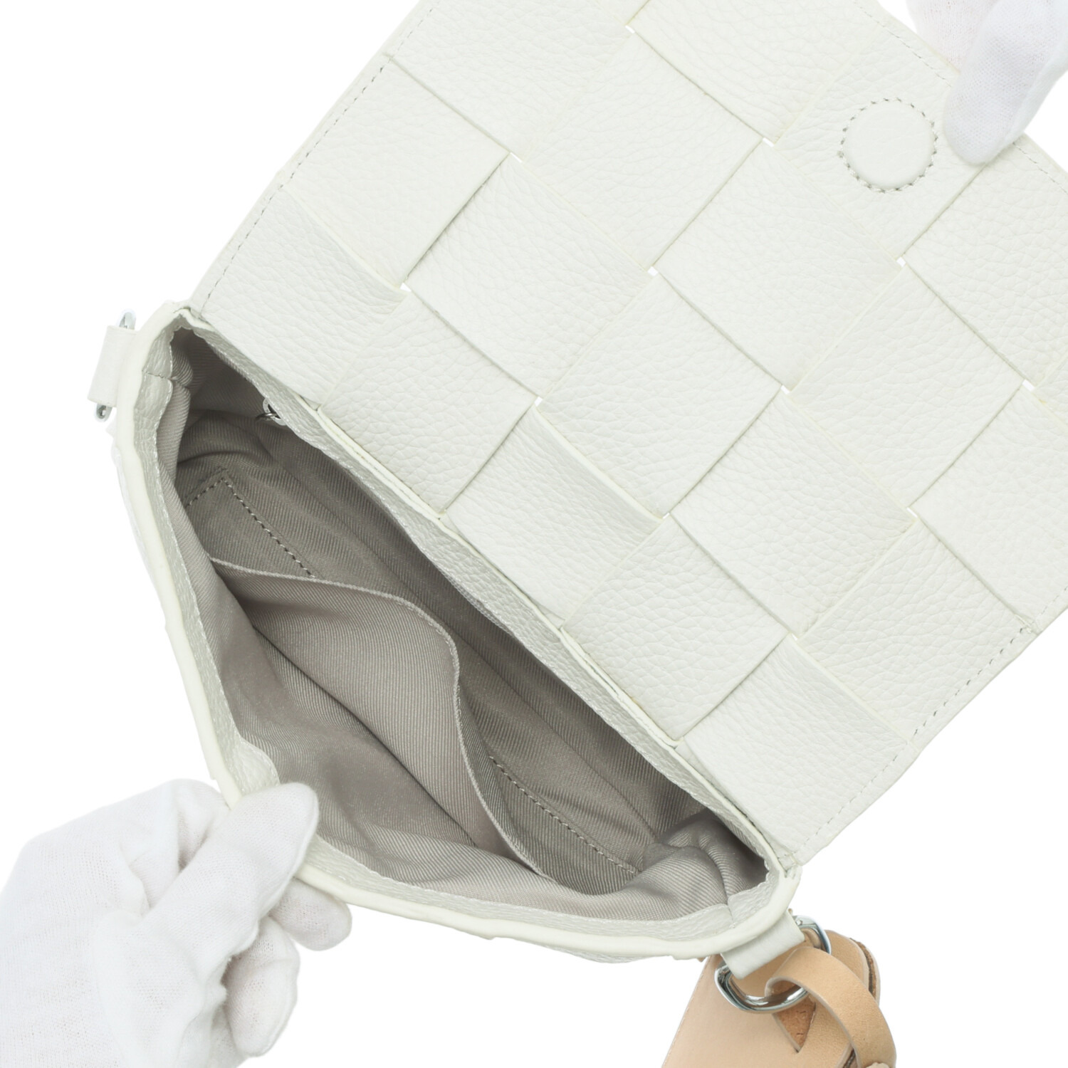 マイレ はっ水 キップレザー メッシュバッグ