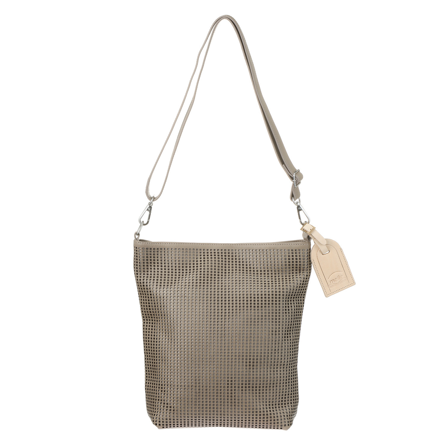 マイレ はっ水 キップレザー カットワークデザイン ショルダーバッグ