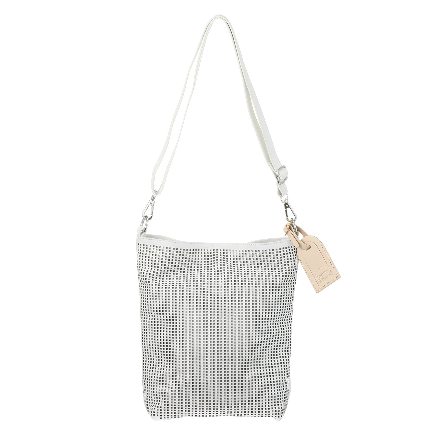 マイレ はっ水 キップレザー カットワークデザイン ショルダーバッグ