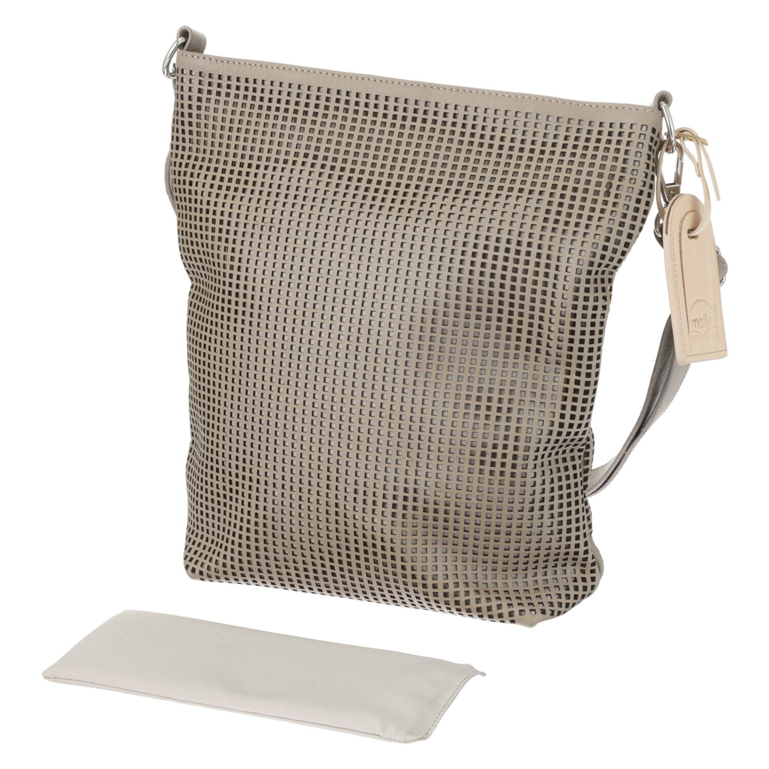 マイレ はっ水 キップレザー カットワークデザイン ショルダーバッグ