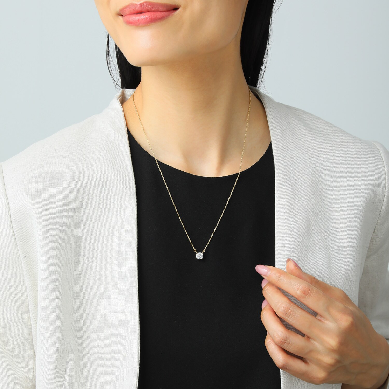 デイスティー サージカルステンレス プレシオサ社製ＣＺ シンプルネックレス