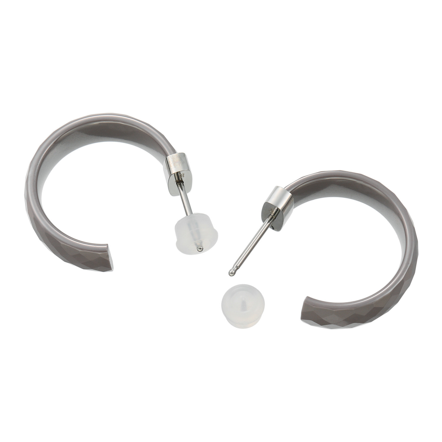 デイスティー セラミック ファセットデザイン フープピアス