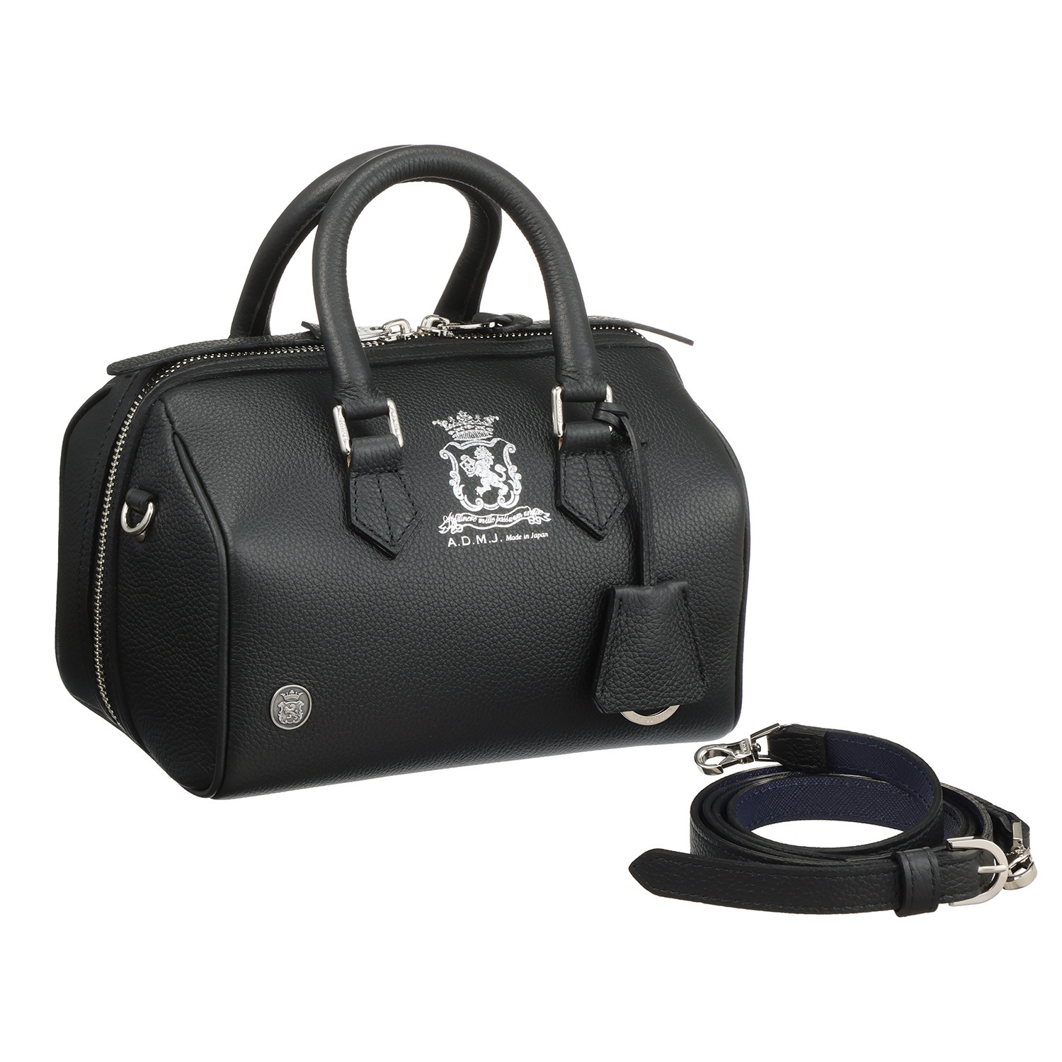 エーディーエムジェイ スパニッシュレザー 全開ラウンド ２ウェイボストンバッグ