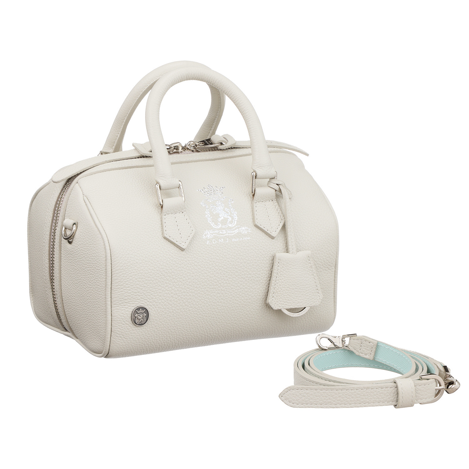 エーディーエムジェイ スパニッシュレザー 全開ラウンド ２ウェイボストンバッグ