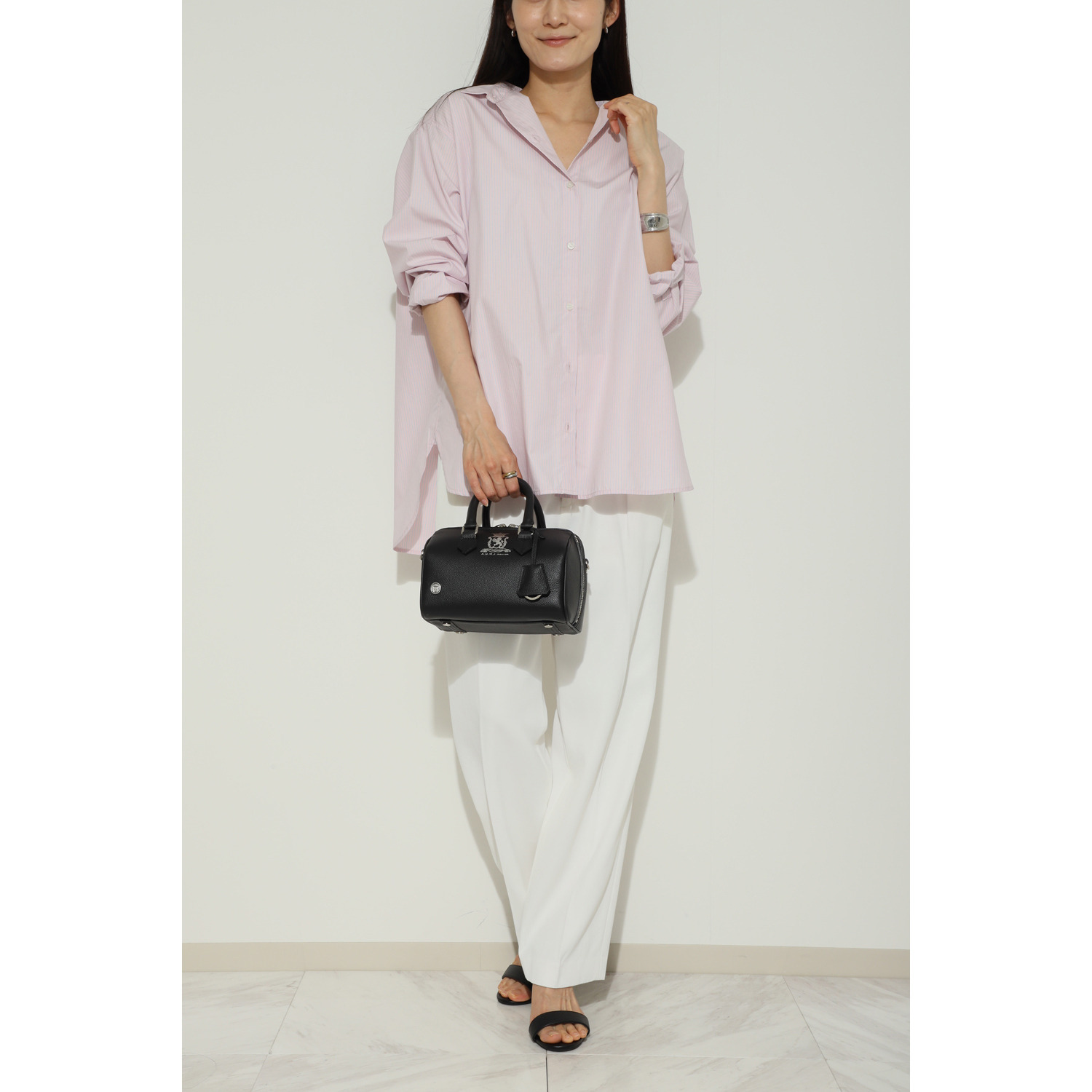 エーディーエムジェイ スパニッシュレザー 全開ラウンド ２ウェイボストンバッグ