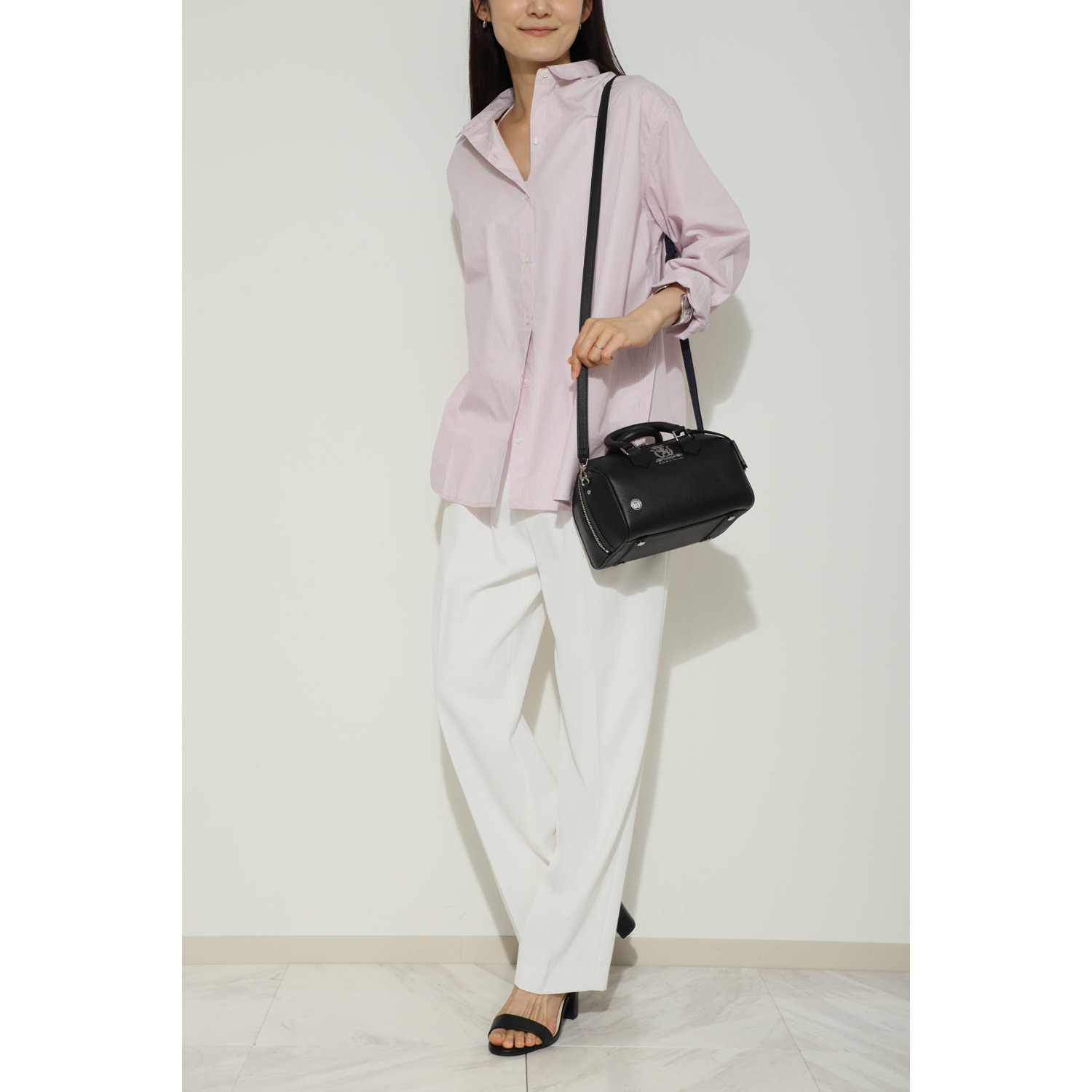 エーディーエムジェイ スパニッシュレザー 全開ラウンド ２ウェイボストンバッグ