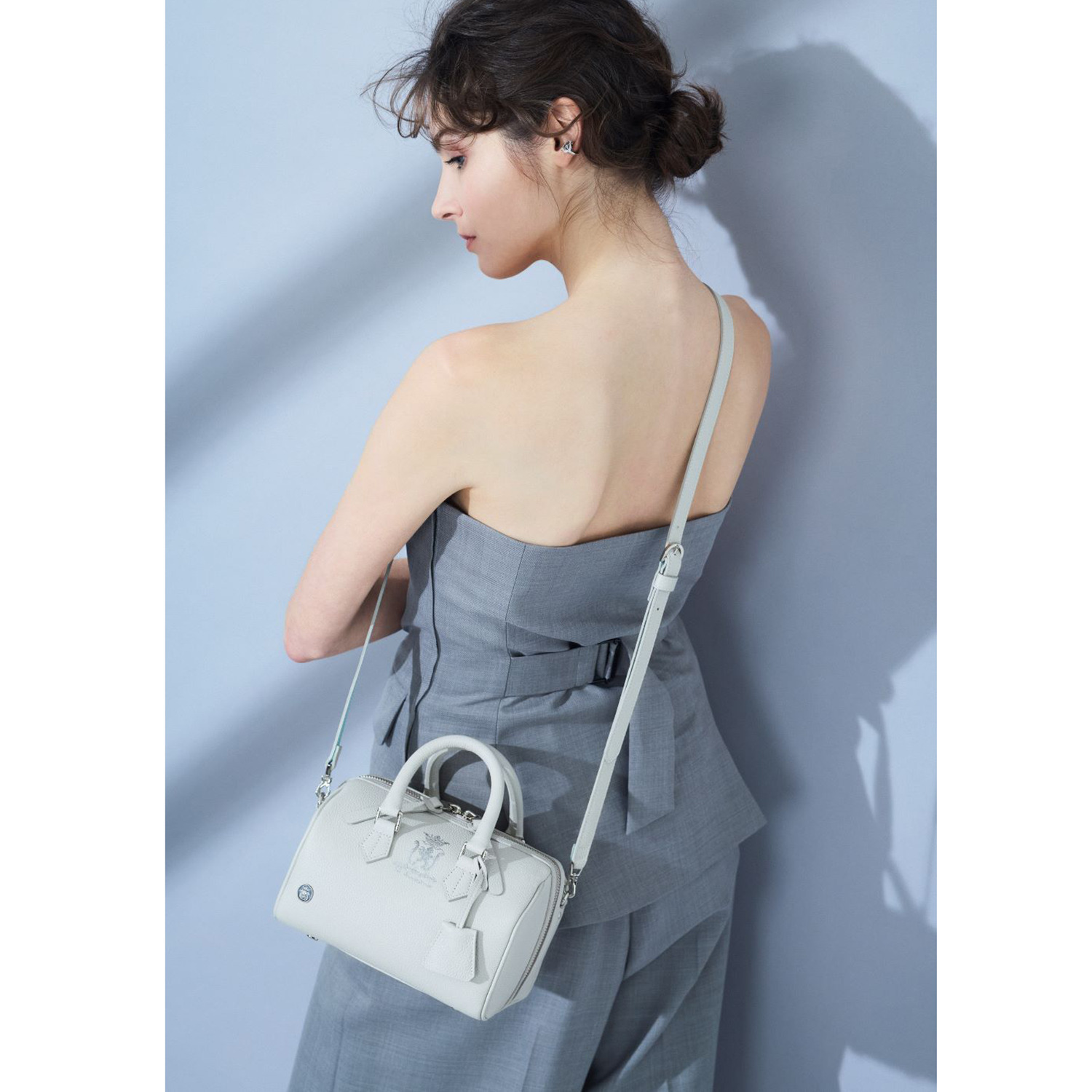 エーディーエムジェイ スパニッシュレザー 全開ラウンド ２ウェイボストンバッグ