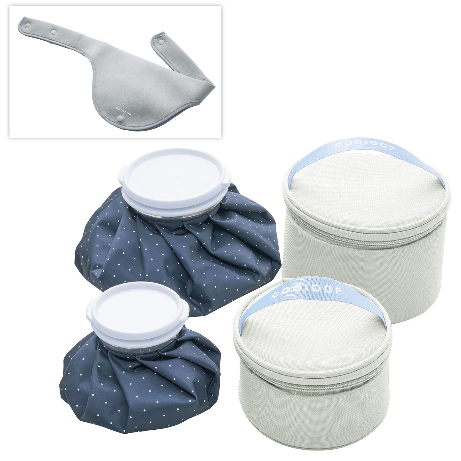 持ち運んで暑さ対策！ 保冷ケース付き氷のう＆ 氷のう保冷ネックカバー ５点セット