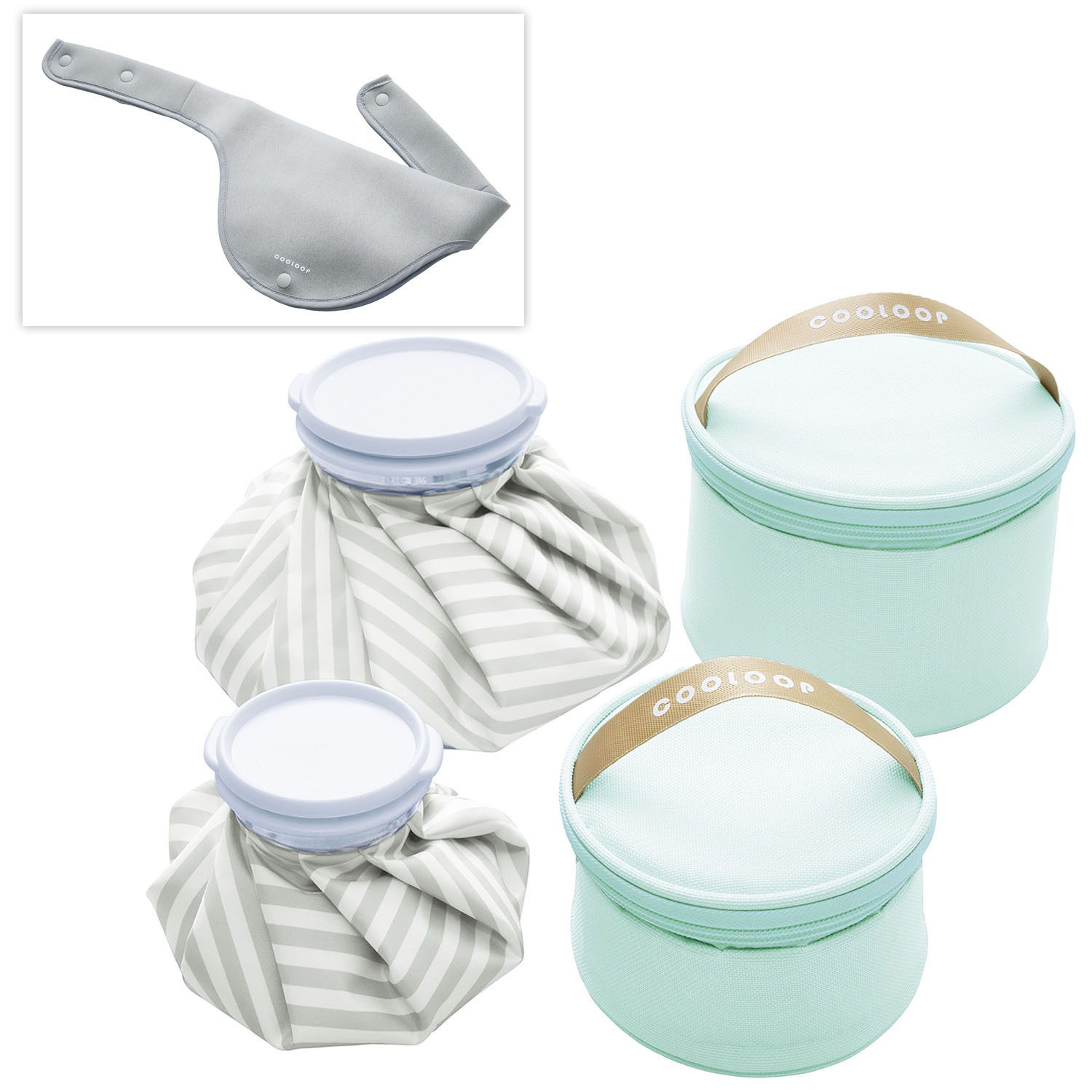 持ち運んで暑さ対策！ 保冷ケース付き氷のう＆ 氷のう保冷ネックカバー ５点セット