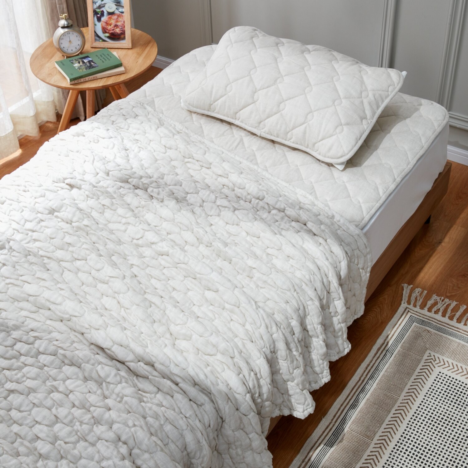 大津毛織 表側 フレンチリネン１００％ 心地よい接触冷感で 柔らかな肌触り ナチュラルテイスト 枕パッド