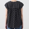 イフェメル／ ダブルフェーストーキョー 日本製 ドット柄 ラッフルアクセント フレンチスリーブ ブラウス