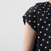 イフェメル／ ダブルフェーストーキョー 日本製 ドット柄 ラッフルアクセント フレンチスリーブ ブラウス