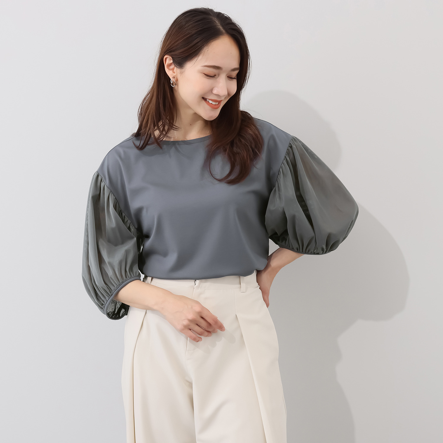 コモエリークローゼット チュールで作る バルーンスリーブ プルオーバー