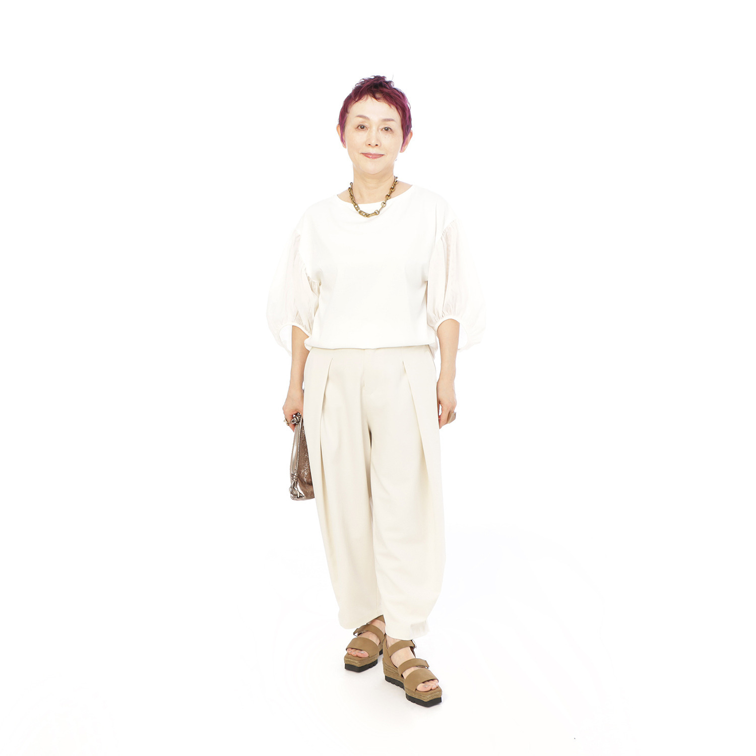 コモエリークローゼット 変形タックで作る ゆるパンツ