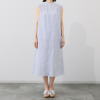スピンブルー ヨーロピアンフラックスＲ リネンブレンド ジレワンピース