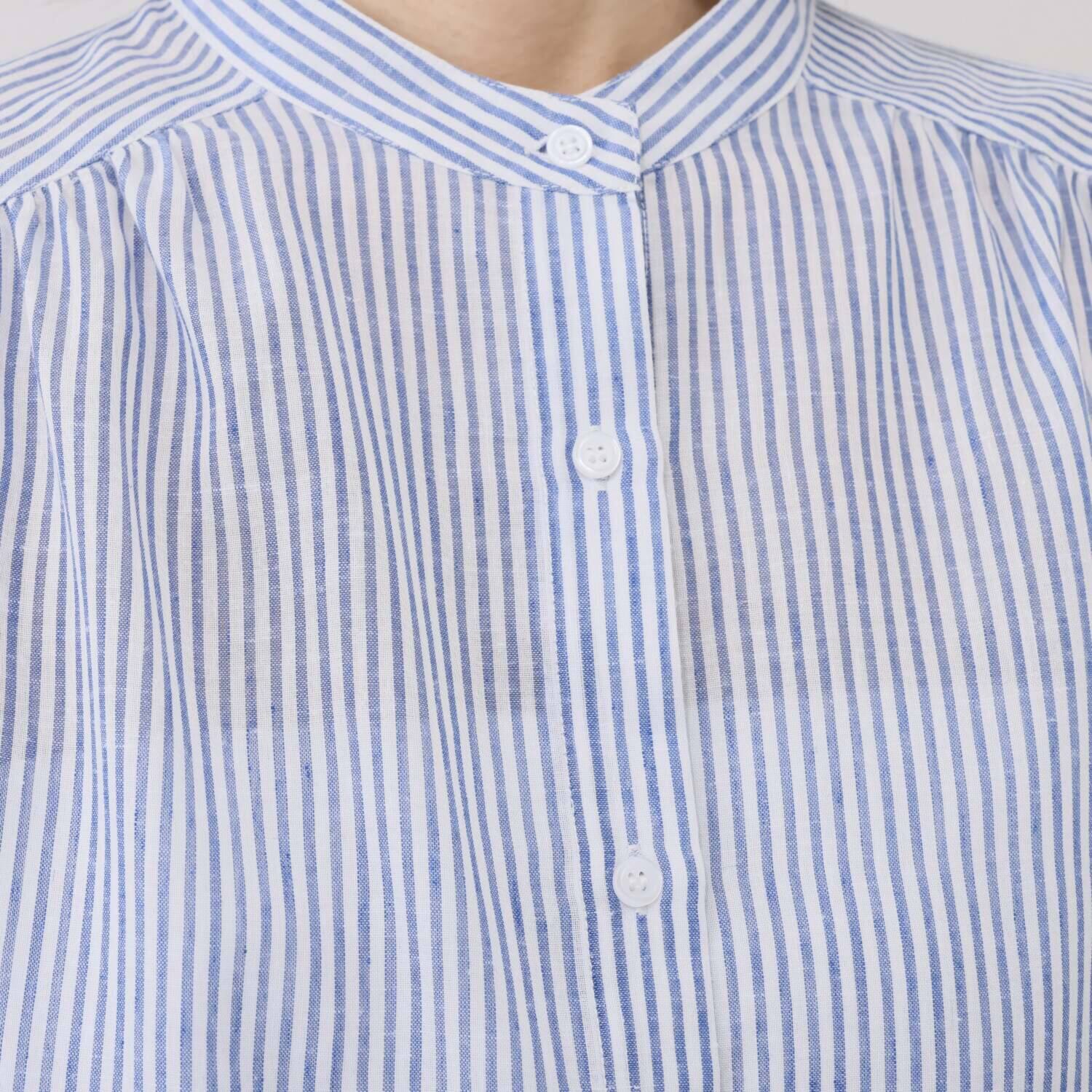 スピンブルー ヨーロピアンフラックスＲ リネンブレンド ジレワンピース