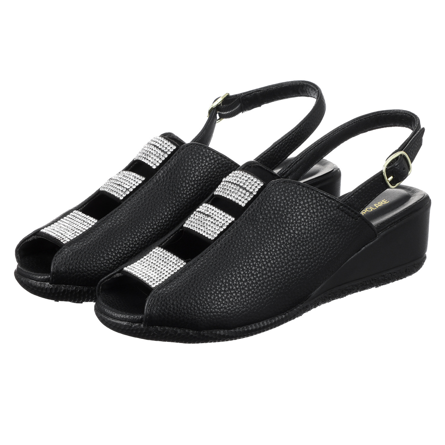 ポポラーレ ラインストーン バックバンドサンダル
