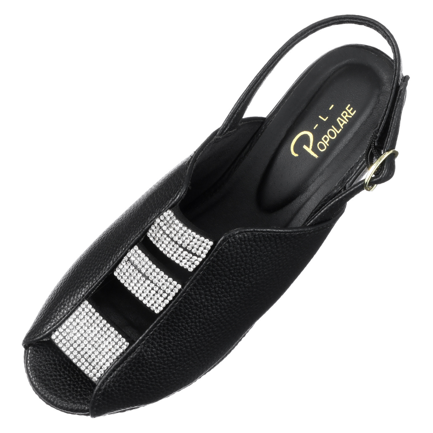 ポポラーレ ラインストーン バックバンドサンダル