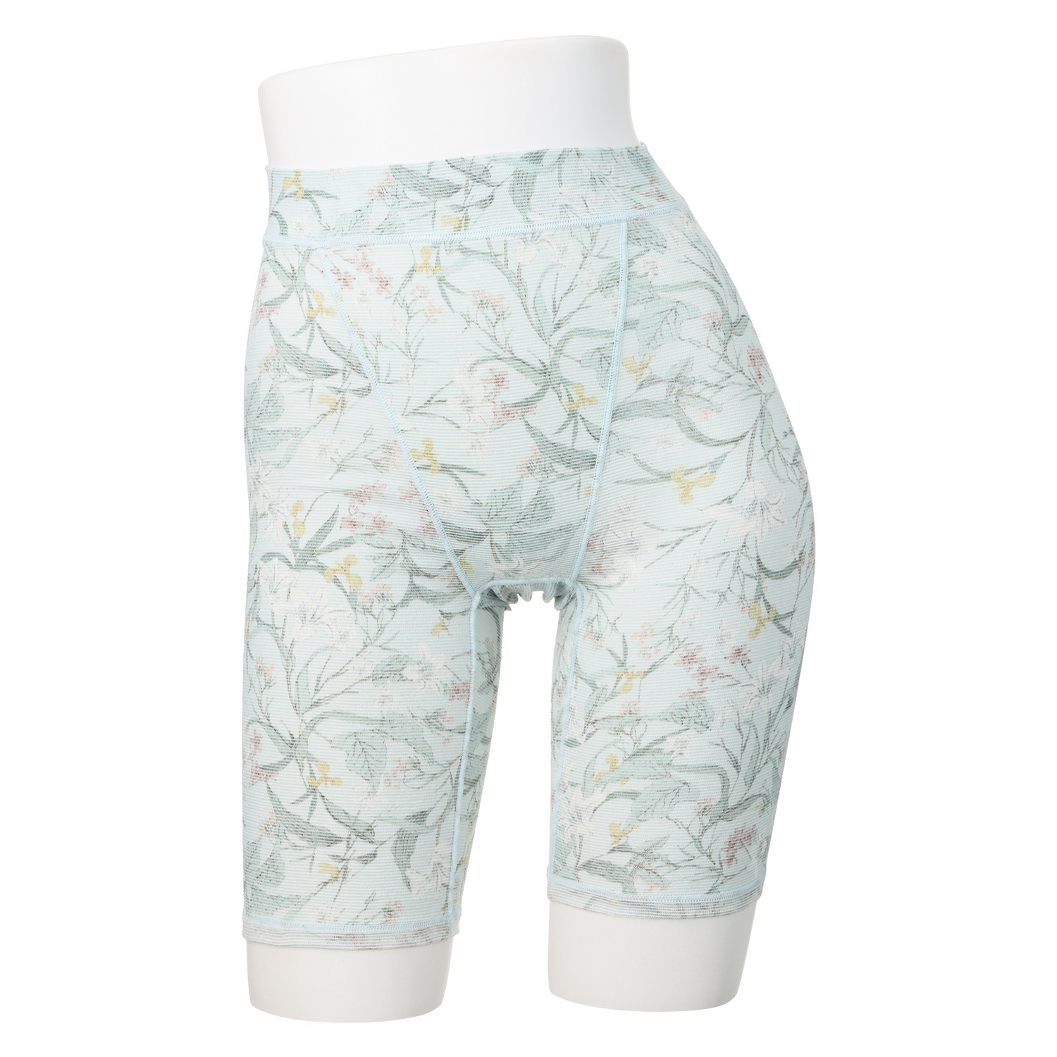 丸福ガーゼ ムレにくくて快適！速乾 綿モダール混 ボタニカルプリント 三分丈ショーツ２枚セット