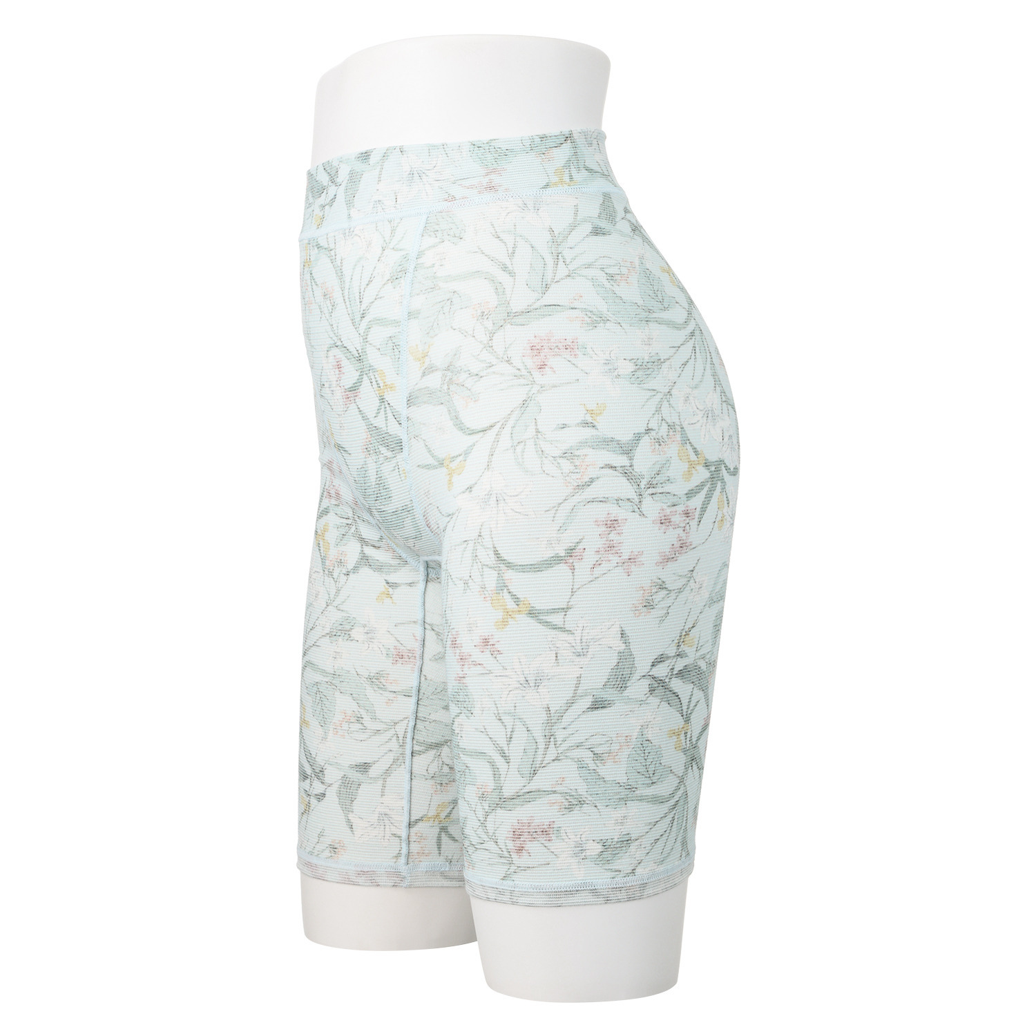 丸福ガーゼ ムレにくくて快適！速乾 綿モダール混 ボタニカルプリント 三分丈ショーツ２枚セット