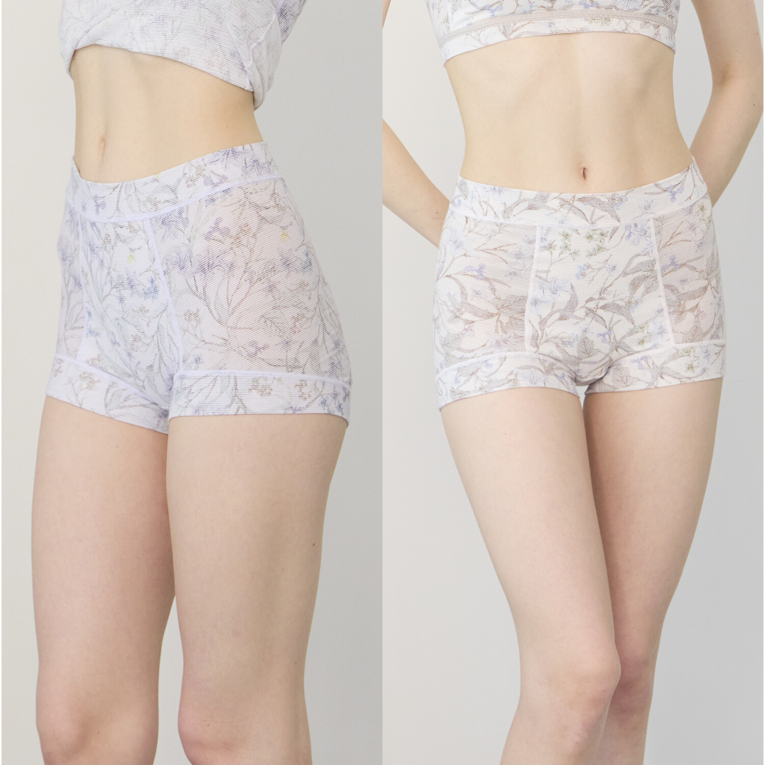 丸福ガーゼ ムレにくくて快適！速乾 綿モダール混 ボタニカルプリント 極らくショーツ２枚セット