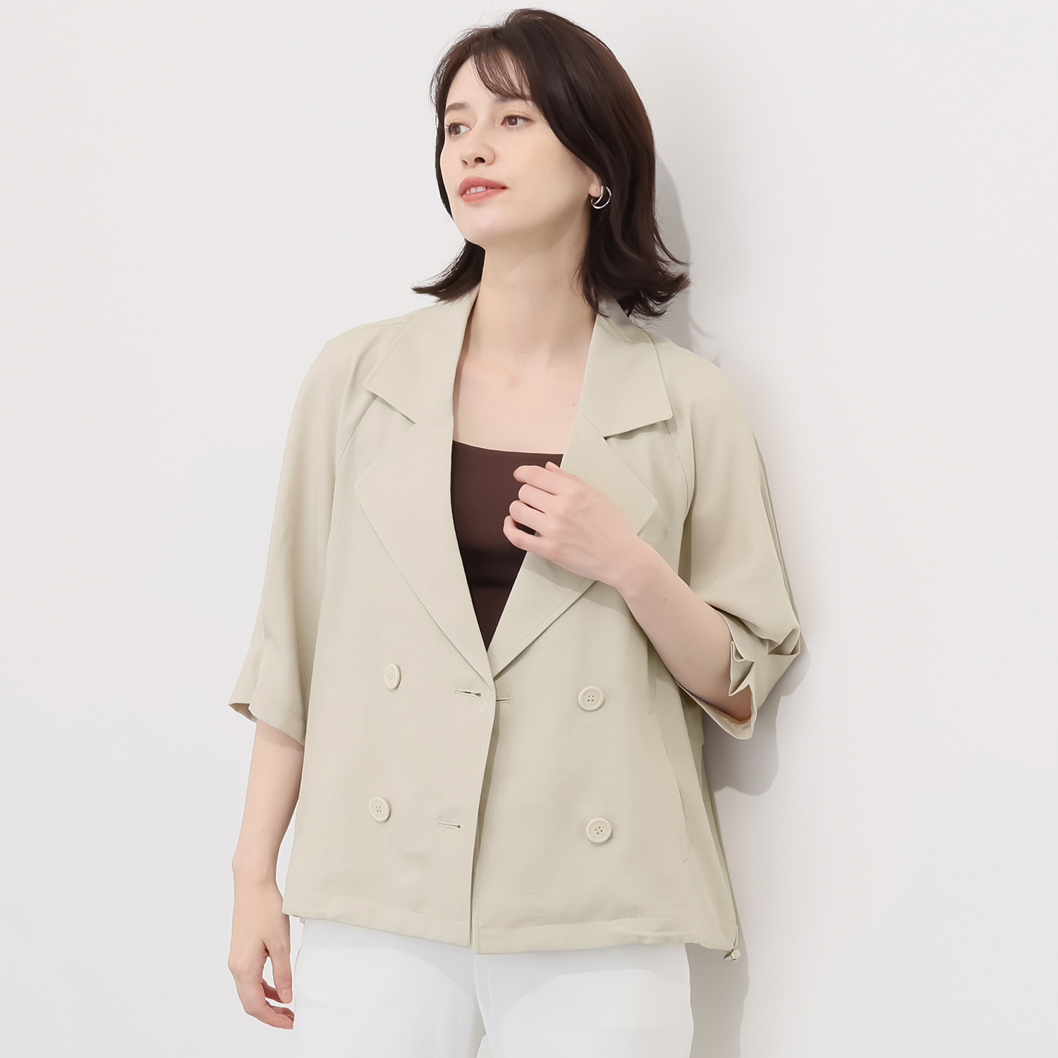 アンリック　オー　ブルー リネンタッチ セミダブルデザイン ライトジャケット