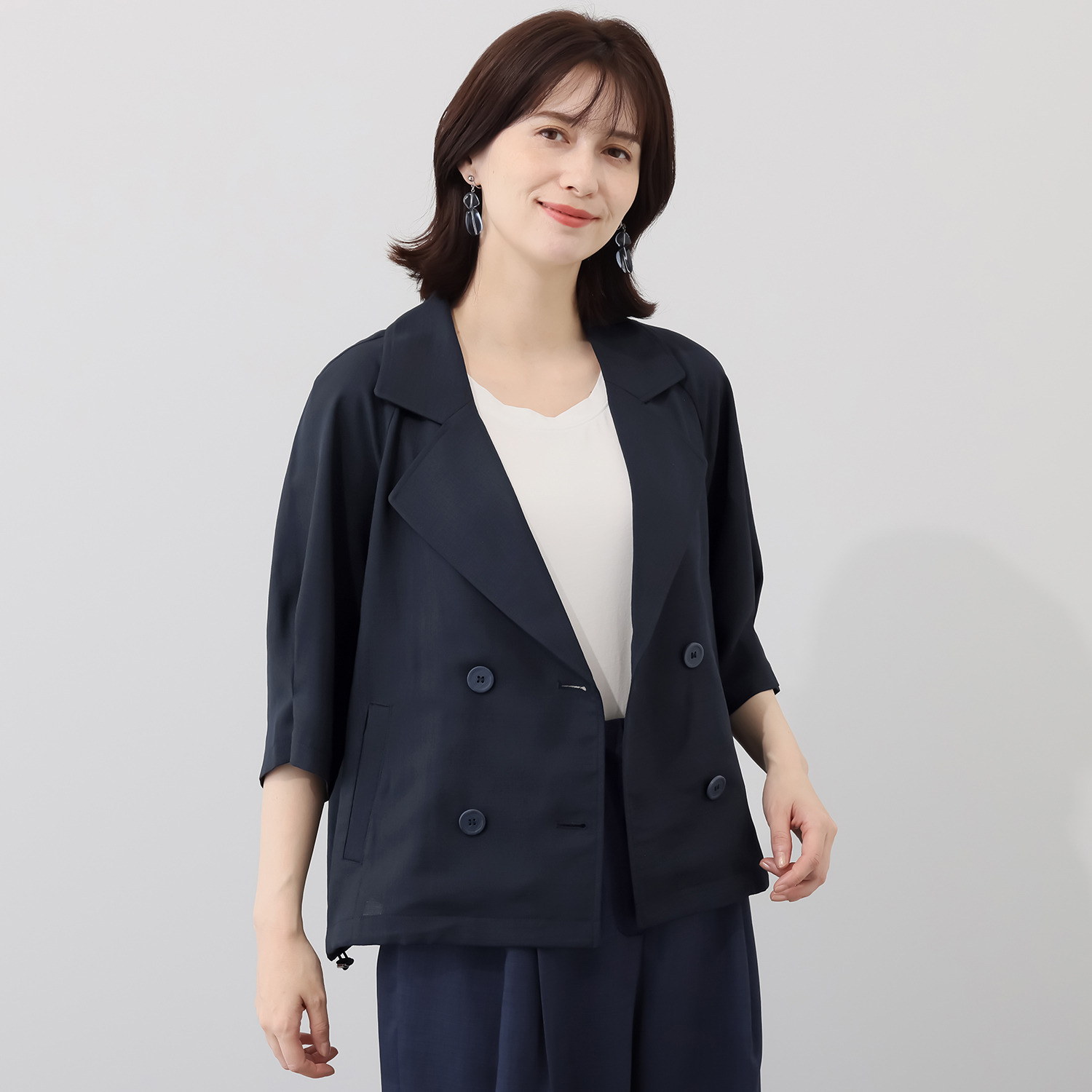 アンリック　オー　ブルー リネンタッチ セミダブルデザイン ライトジャケット