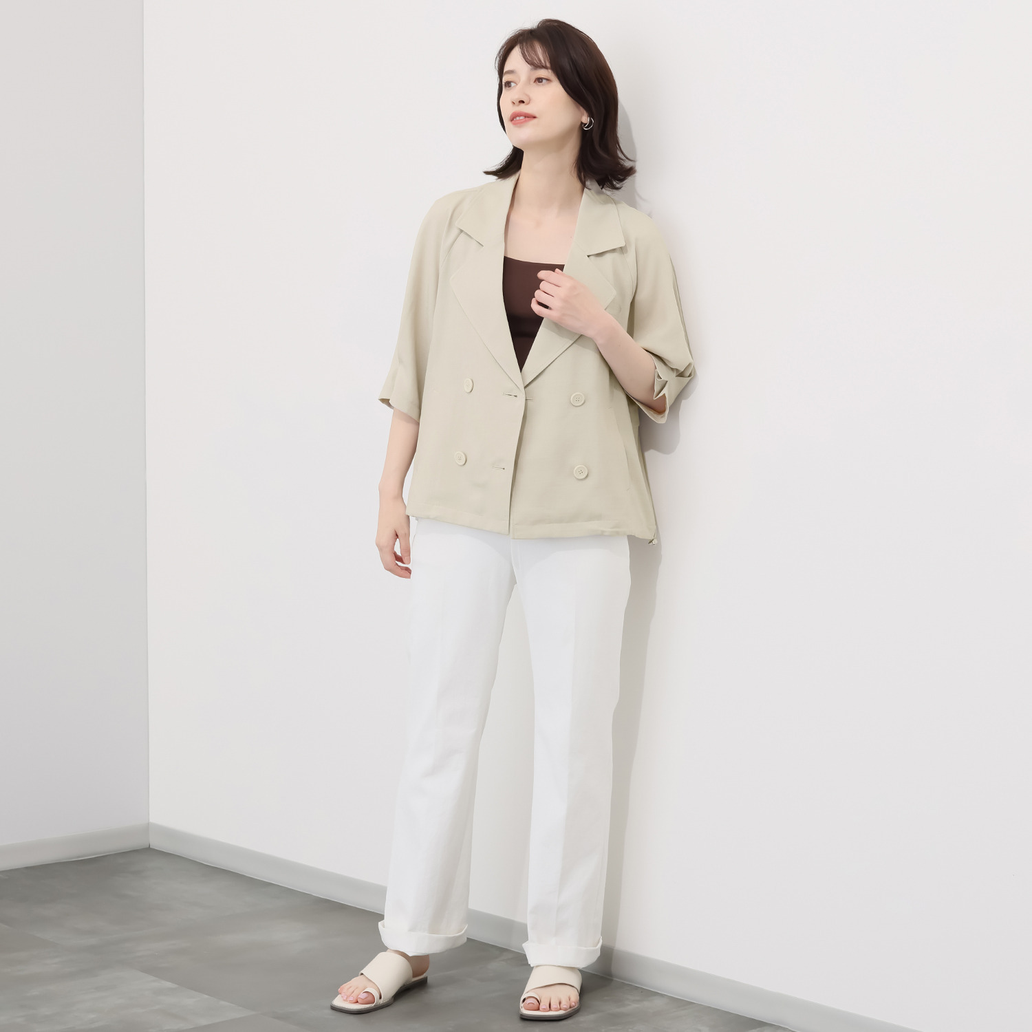 アンリック　オー　ブルー リネンタッチ セミダブルデザイン ライトジャケット